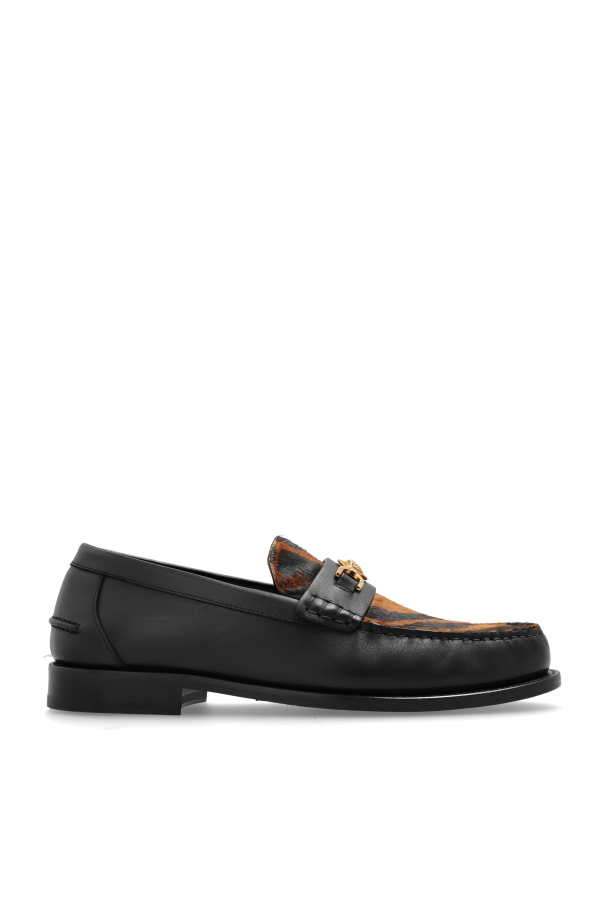 パンプス VERSACE SHOES (10204671A14835 1B00V) VERSACE Black Leather Pumps (VERSACE/パンプス